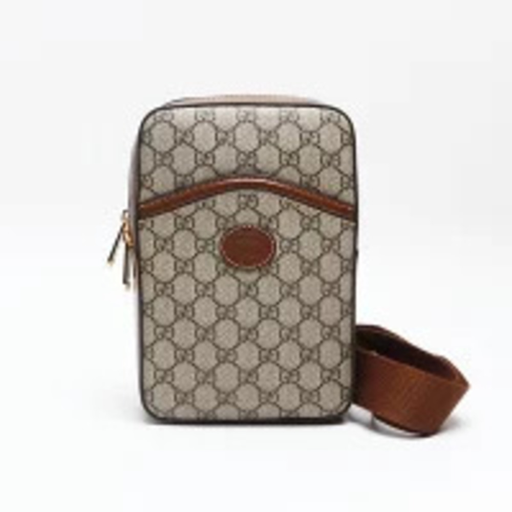 Gucci Interlocking GG Supreme Waist Bag Shoulder Beige Cream